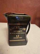 Ancestors Dewars Whiskey Water Jug Ceramic Pottery 15cm High Green Vintage
