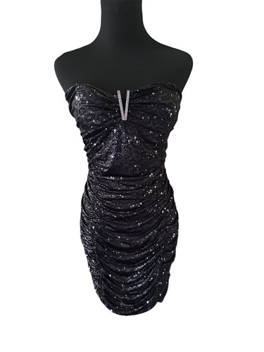 Deb black sequins dress - , size