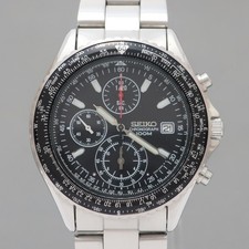 [N MINT] Seiko Flightmaster Pilot 7T92 0CF0 Black Dial Max Wrist Size 8.03 in