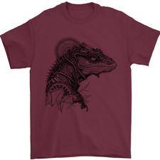 A Steampunk Iguana Lizard Reptiles Mens T-Shirt 100% Cotton