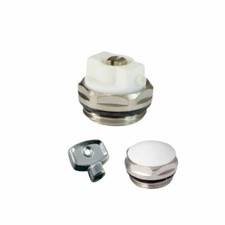 RADIATOR AIR VENT BLEED PLUG VALVE +VENT KEY + Radiator Plug + , 1/2" BSP