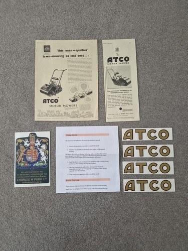 Atco lawn mower paperwork and - lawn,