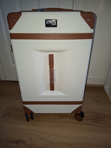 White brown medium suitcase - white/brown,