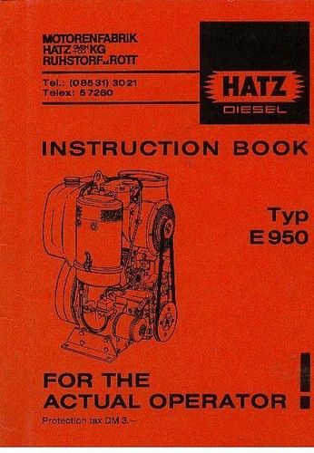 Hatz engine type e950 - hatz,