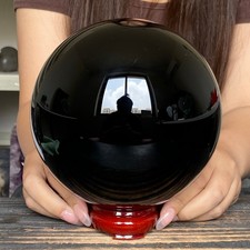 9.39LB  Polished Obsidian Sphere - Mirror Black Crystal Ball