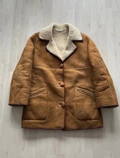 Waddingtons Sheepskin Jacket Unisex 36 Tan Brown Leather Vintage Coat