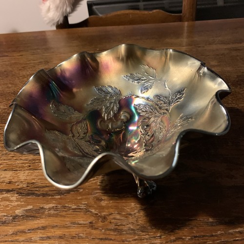 Carnival glass footed - glass, 3