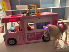 Barbie camper van, all accessories plus Barbie’s and horse .