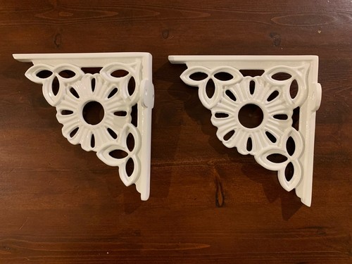 White cistern brackets 15cm - 2,
