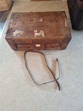 Vintage Brown Leather Suitcase 84cm Width 54cm Depth 30cm Height With Leather St