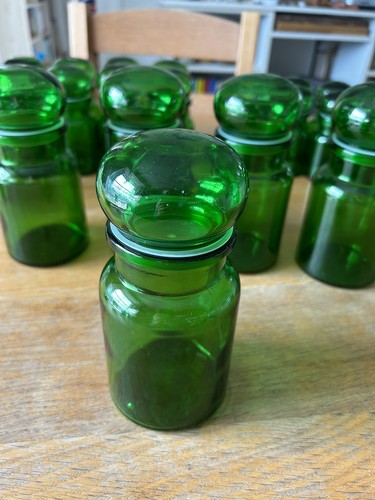 Belgium green glass apothecary - green,