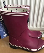 Joules Women Coastal Mid Height Wellies - Berry- Adult 8