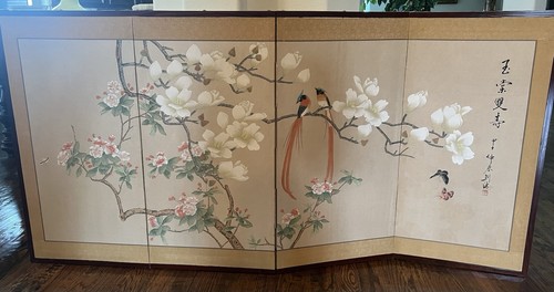 Vintage hand painted - hand-painted, foldable