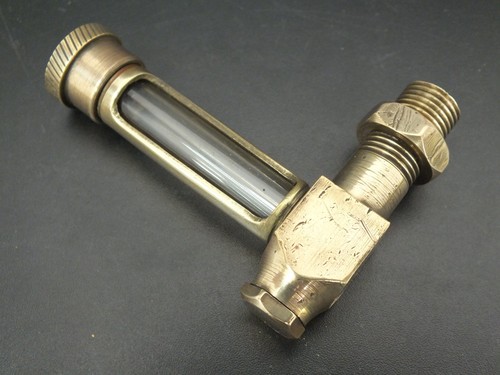Vintage brass oil level - oil,
