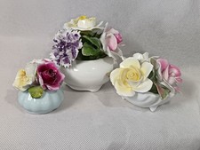 3 Bone China Decorative Flower Bouquet Ornaments - Radnor, Thorley, Stratford. 