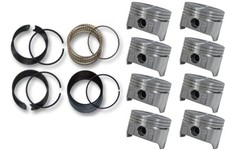 67-90 Fits Chevrolet 350 5.7L V8 Flat Top Pistons & Rings