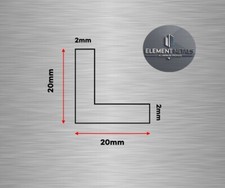 ALUMINIUM ANGLE 15mm 20mm 25mm 35mm 40mm 50mm Equal Angle / Length Upto 3000mm