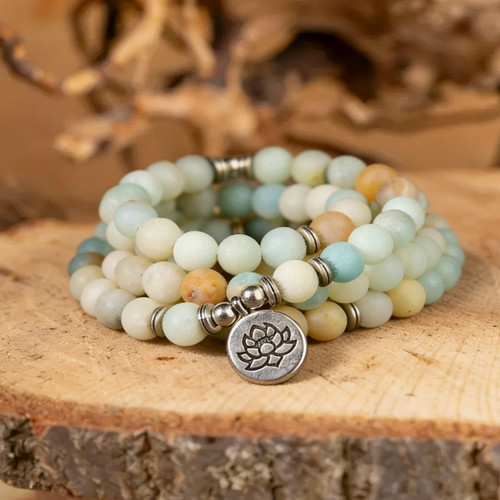 Amazonite 108 mala - amazonite, prayer