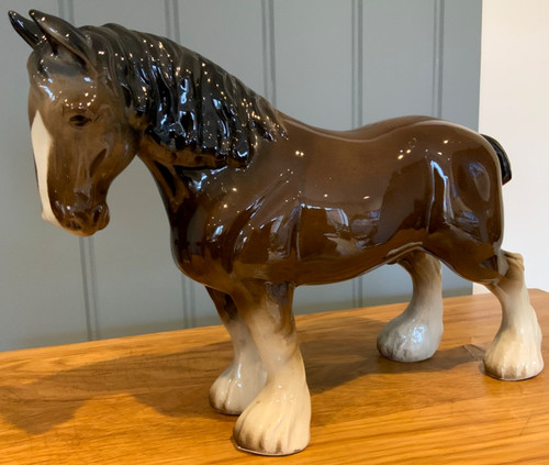 Large pottery shire horse - large,