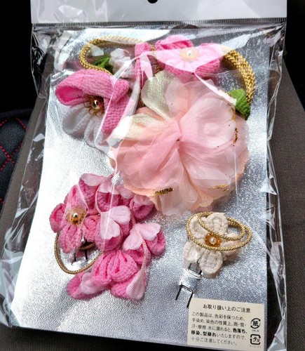 Pink flower decoration set - flower, for