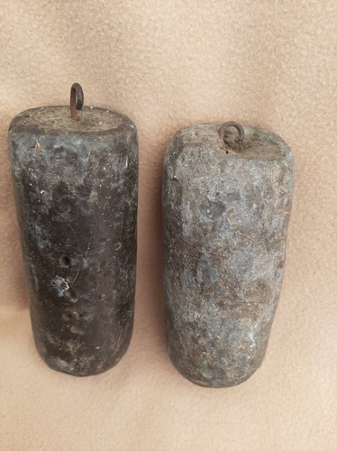 Pair antique lead longcase - of,
