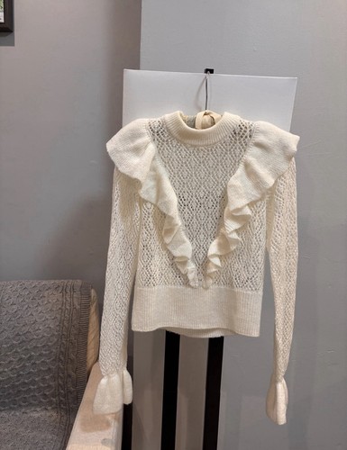Women white frill trimmed - women's, frill-trimmed