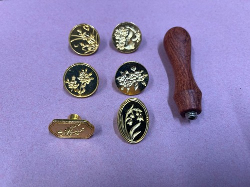 Wax floral seal stamp set - wax,
