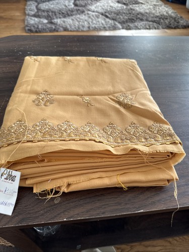 Embroidery suit with chiffon - embroidery,
