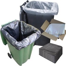 Wheelie Bin Liners 300L Black Standard Size Refuse Sacks Clear Bags Rubbish Bags