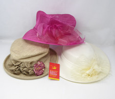 Women's Formal Hats Wedding Occasion Beige Ivory And Pink BIN28A