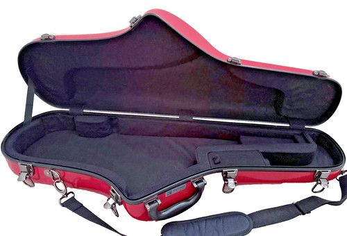 Fibreglass red tenor sax - fibreglass, case