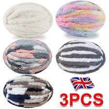 3x 250g Super Thick Soft Chunky Wool Chenille Yarn DIY Bulky Arm Knitting Roving
