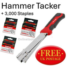 Heavy Duty Hammer Tacker Stapler Upholstery Carpet Free Staples Felt