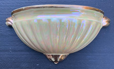Vintage mid century Sadler wall pocket Ascot yellow lustre iridescent glaze