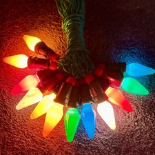 Vintage 50s/60s - 12 Conical Pifco Elfinlite Christmas Fairy Lights - PAT tested