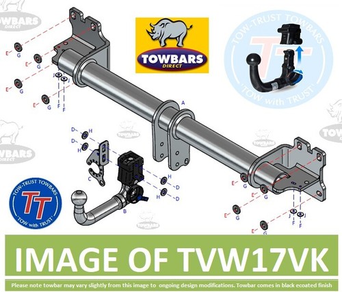 Towbar detachable swan - towbar, neck