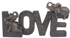 LOVE Elephants Ornament Bronze