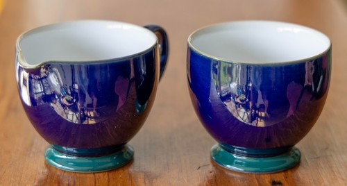 Denby milk jug and - sugar, bowl