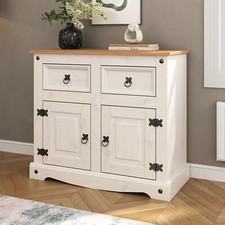 Corona Sideboard White 2 Door 2 Drawer Cupboard Mexican Solid Pine