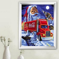 5D Full Drills Diamond Painting Snow Santa Truck Cross Stitch Kits DIY Xmas Gift