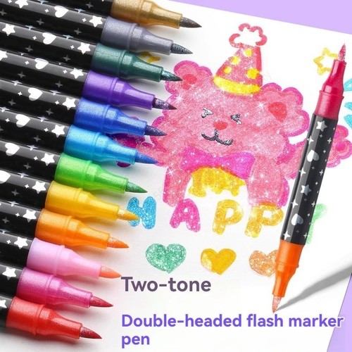 12pcs colour glitter pens - glitter, set