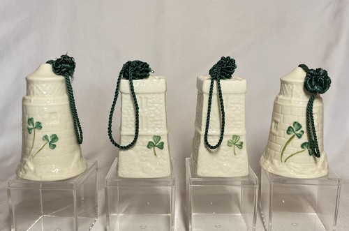Four belleek pottery christmas - pottery,