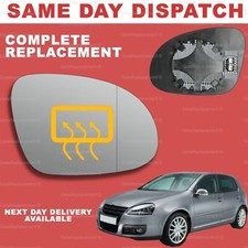 VW Golf mk5 03-08 wing door mirror glass Right Driver Side Heated Wide Angle