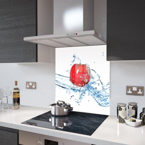 Glass splashbacks red - red, apple