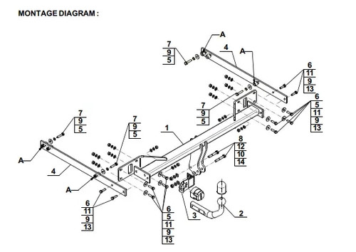 Swan neck tow bar - swan, for