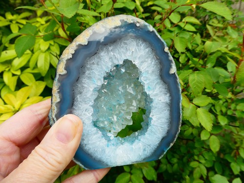 Large blue agate crystal - agate,