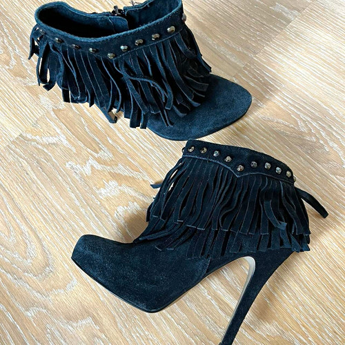 River island black - black, suede