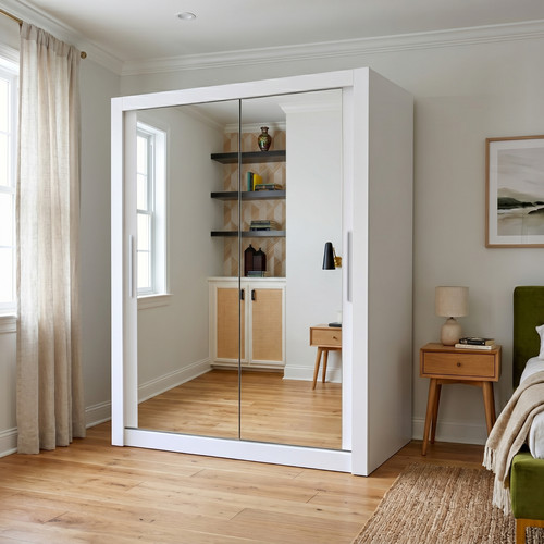 Mirrored sliding door - sliding, wardrobe