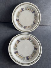 2 x Vintage Royal Doulton Harvest Garland Made in England Side Plates 22cm/8.5”