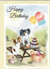 Papillon (Butterfly) Dog (4" x 6") Birthday Card - blank inside - by Starprint